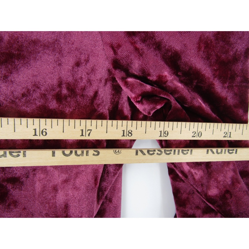 Venus Velvet Top Large Burgundy Crushed Bell Sleeve Surplice Ruched Wrap Festive - Picture 10 of 12